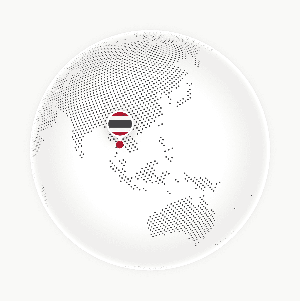 Globe showing Thailand